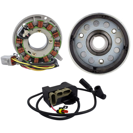 Photo of Stator + Flywheel + CDI Ignition Coil Calibration Module fits on 2-Cyl for Ski-Doo MX Z / Skandic 2003-2013 | 420886603 by RM STATOR - Premium for UTVs / Side by Sides
