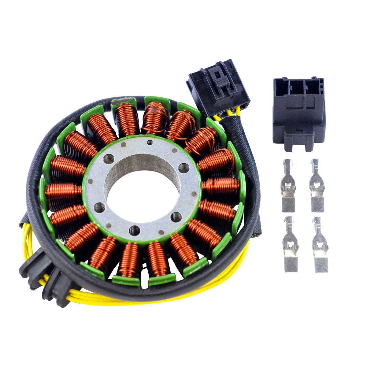 Photo of Stator + Aluminum Mosfet Regulator for Honda VFR 800 Interceptor 2002-2009 OEM Repl. # 31120-MCW-D03 31600-MCW-D61 by RM STATOR - Premium for UTVs / Side by Sides