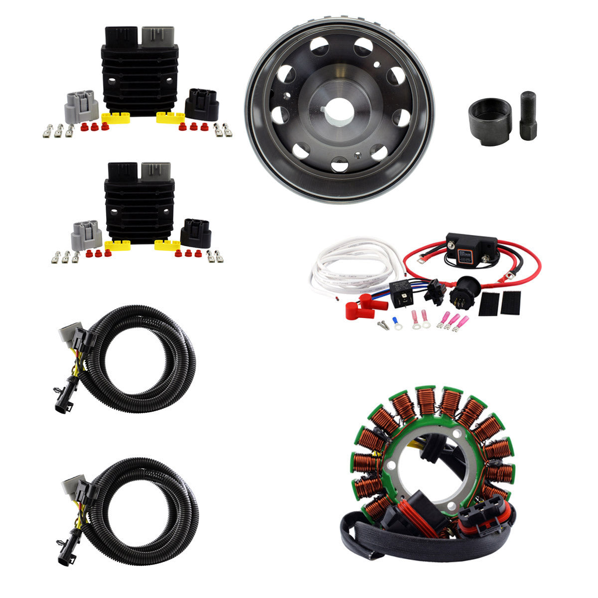 Photo of 900W SPLYT Stator + Regulator + Dual Battery Isolator + Flywheel + Puller for Polaris Ranger RZR Sportsman 2013-2025 by RM STATOR - Premium for UTVs / Side by Sides