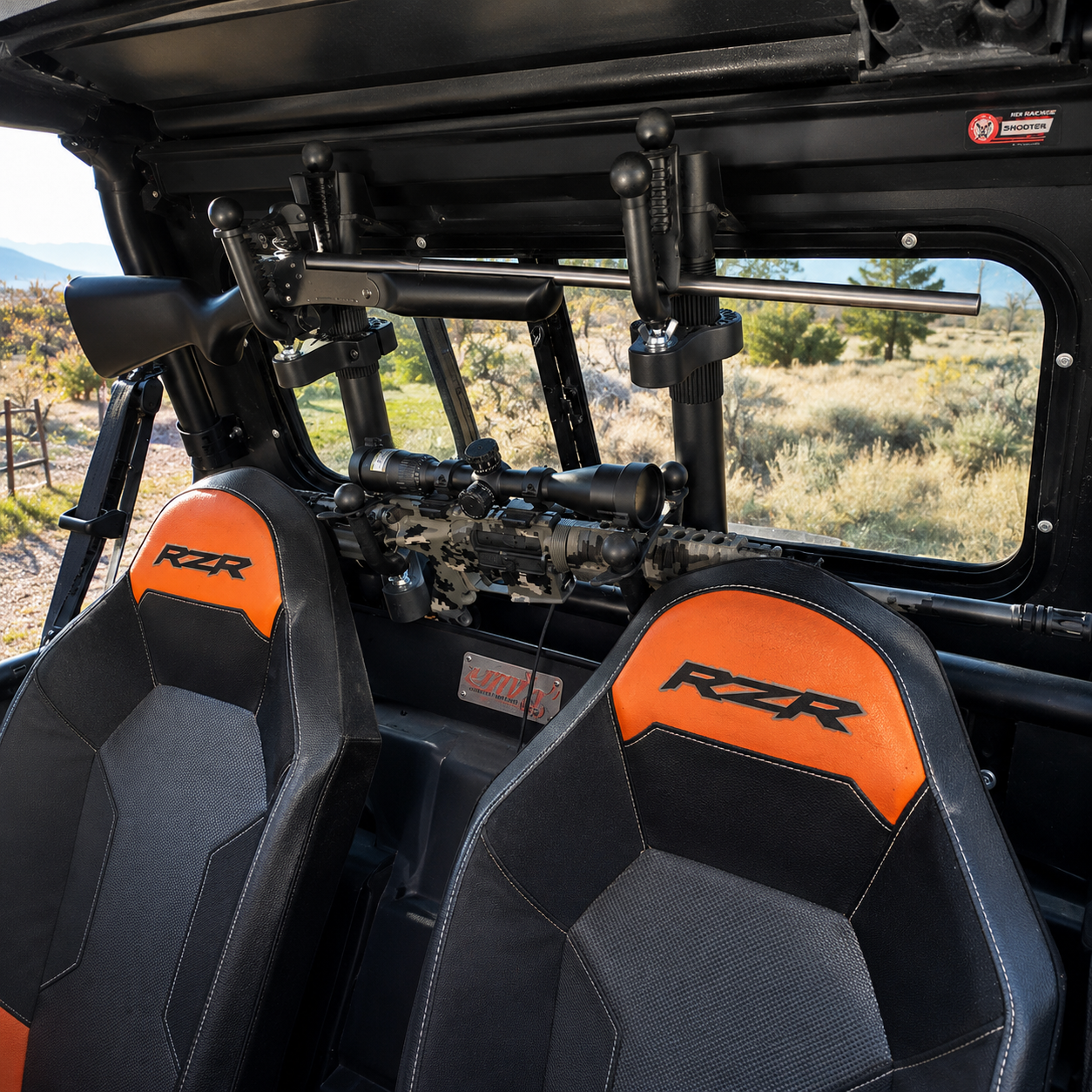 Polaris RZR 1000XP, XP4 & Turbo XP Rear Window Rifle Rack | 2 Place | 2014-2023