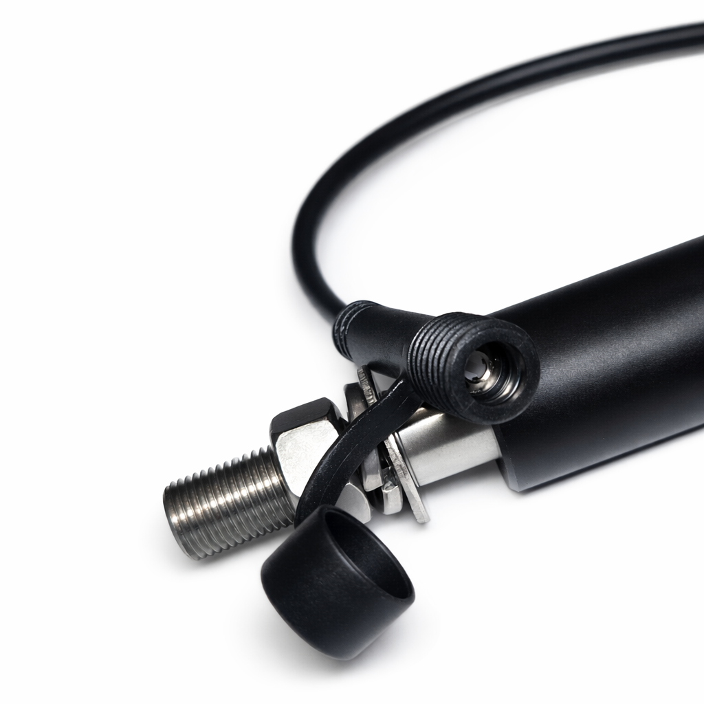 LED Light whip quick release with plug on white background