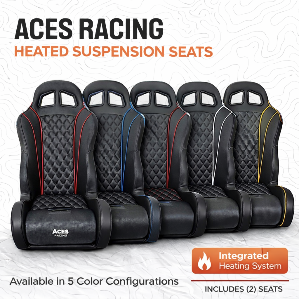 Aces Racing - Heated Daytona Suspension Seats | Built-In Heating & 80% Better Impact Absorption