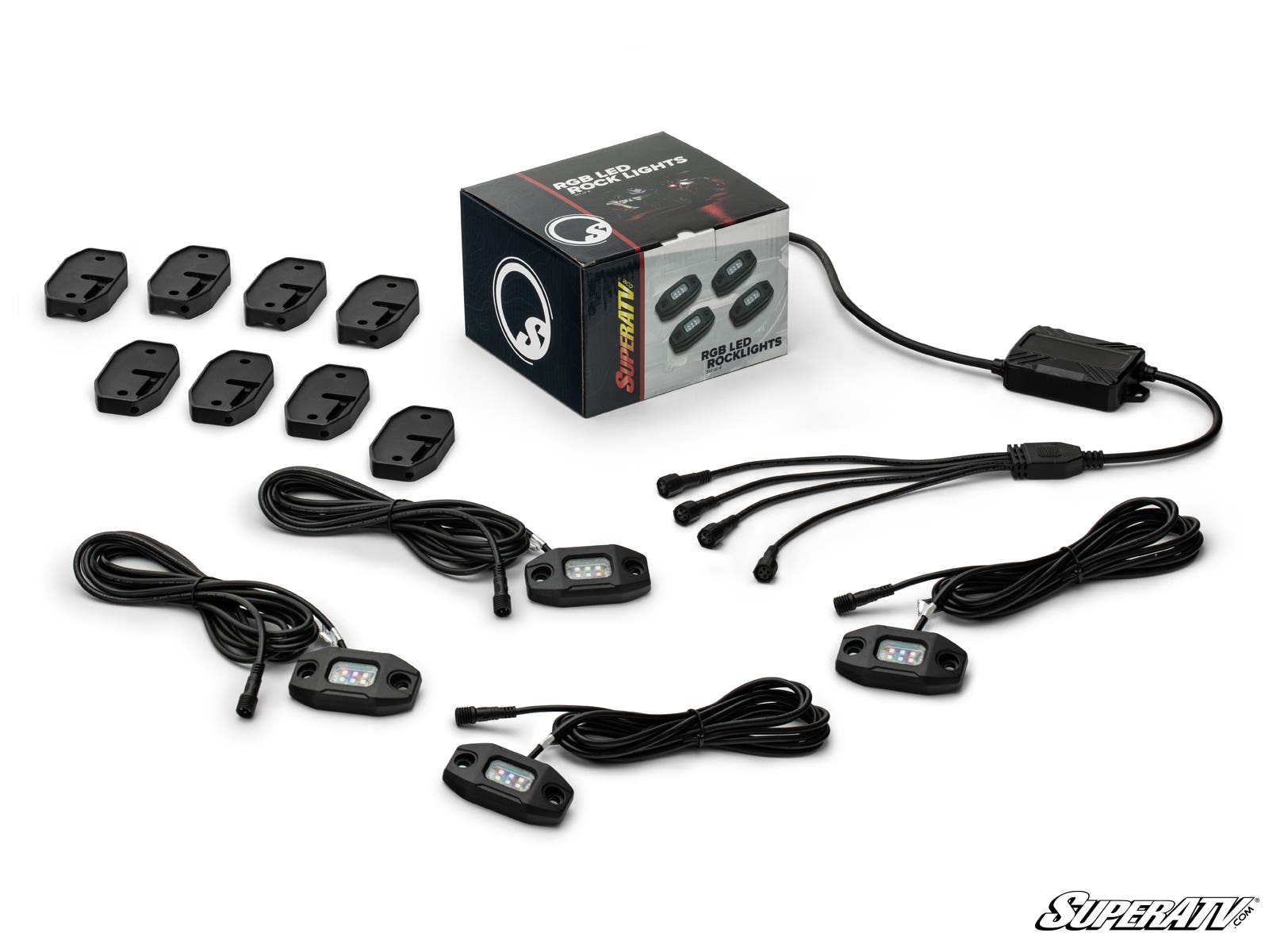 Photo of SuperATV RGB Rock Light Kit by SuperATV - Premium LED Light Whips & Rock Lights for UTVs / Side by Sides