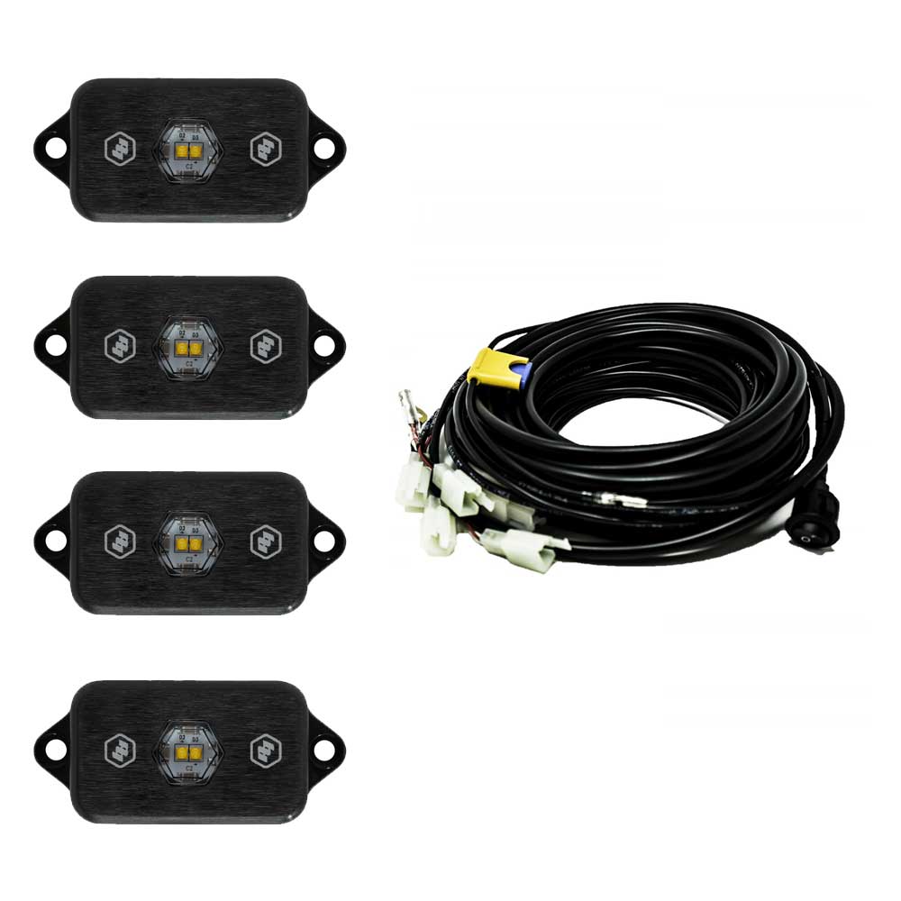 Photo of Baja Designs LED Rock Light Kit Clear by Elektric Offroad - Premium LED Light Whips & Rock Lights for UTVs / Side by Sides
