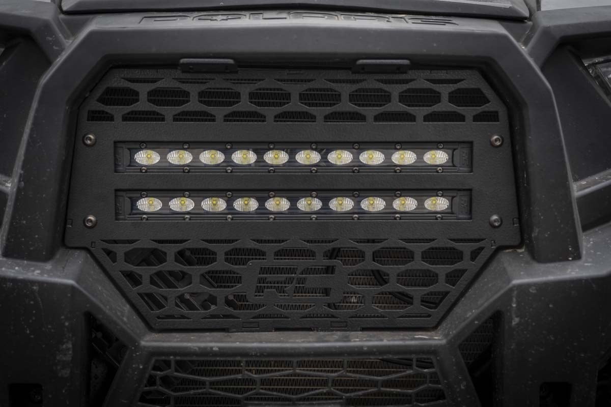 Photo of Rough Country Polaris RZR XP 1000 10" Black Slimline LED Pair Grille Kit by Rough Country - Premium for UTVs / Side by Sides