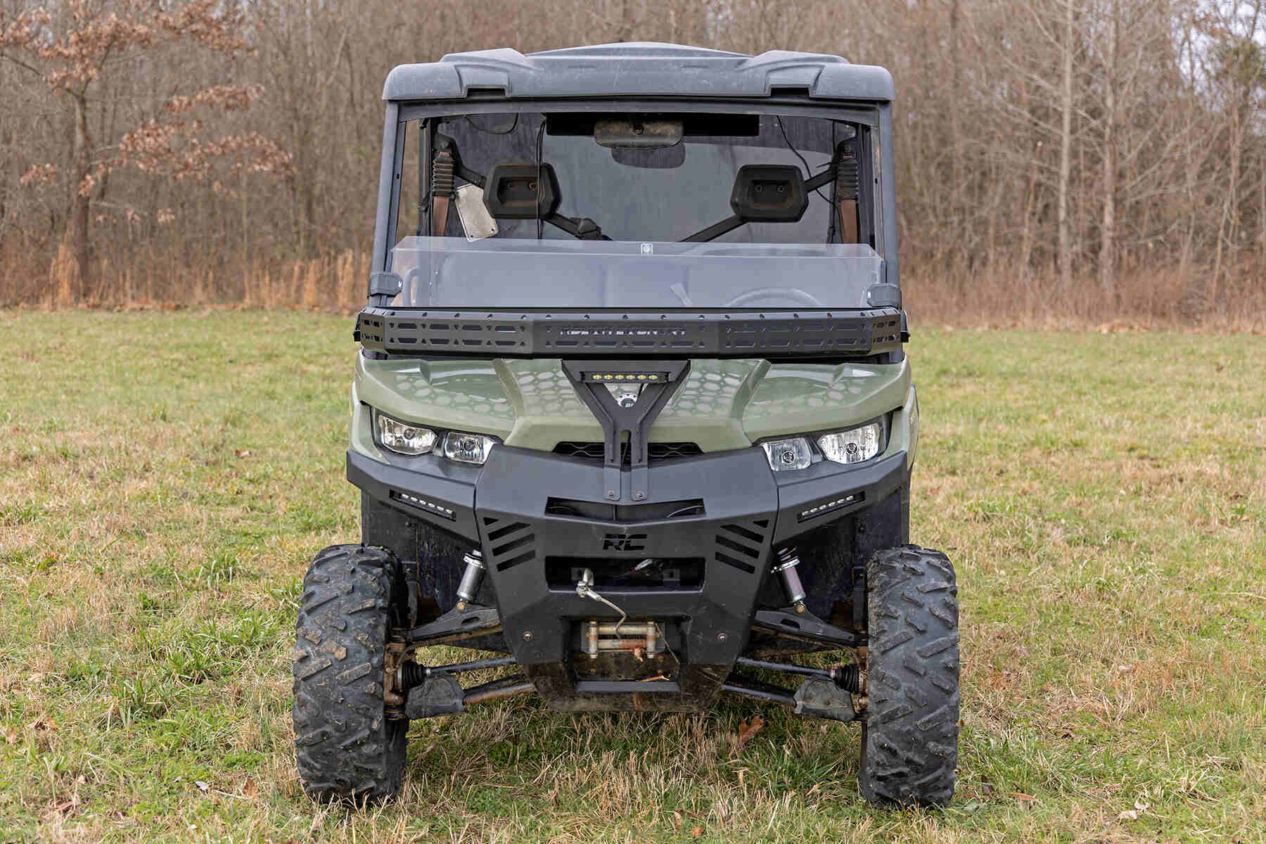 Photo of Rough Country Can-Am Defender HD 5/HD 8 Scratch Resistant Half Windshield by Rough Country - Premium for UTVs / Side by Sides