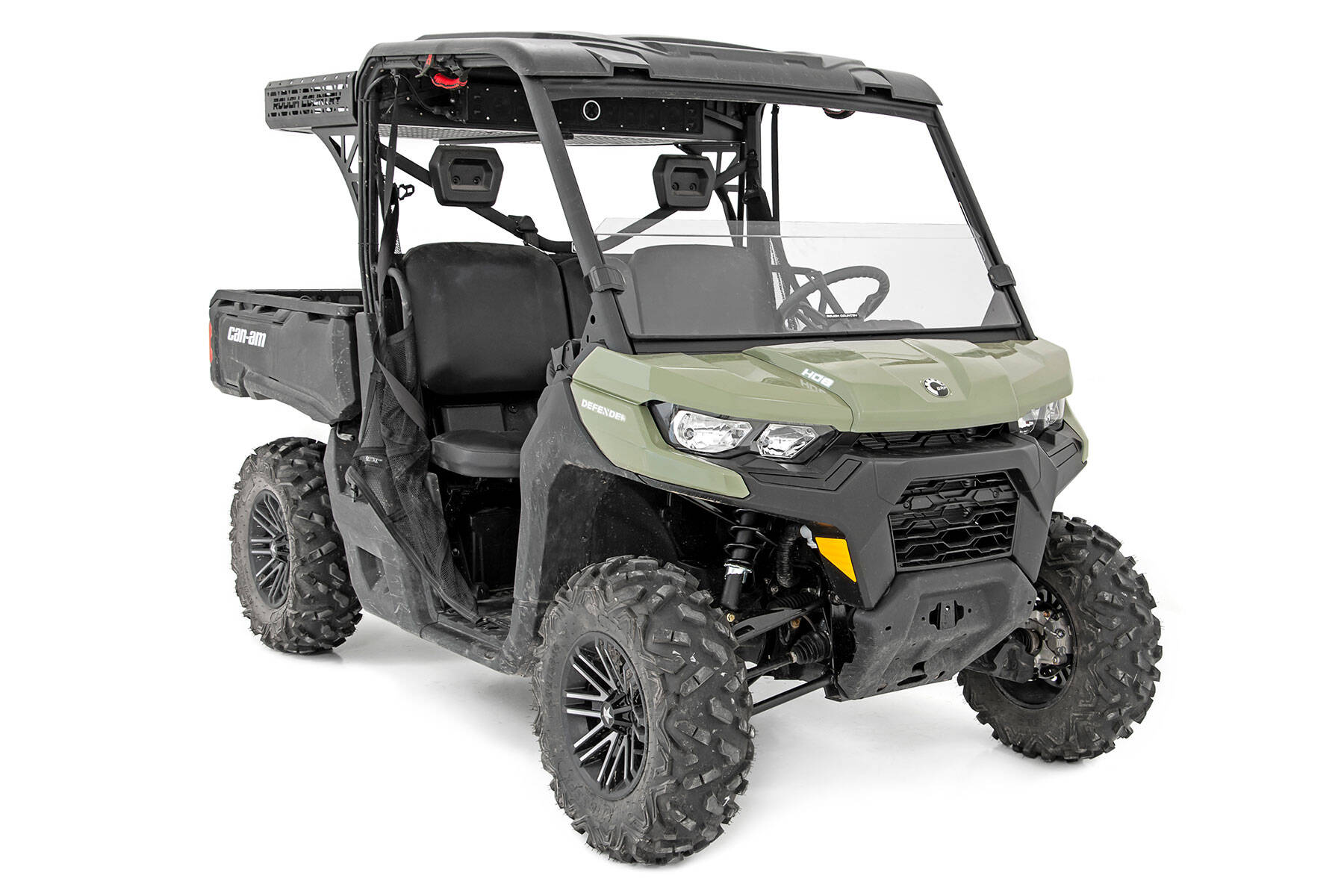 Photo of Rough Country Can-Am Defender HD 5/HD 8 Scratch Resistant Half Windshield by Rough Country - Premium for UTVs / Side by Sides