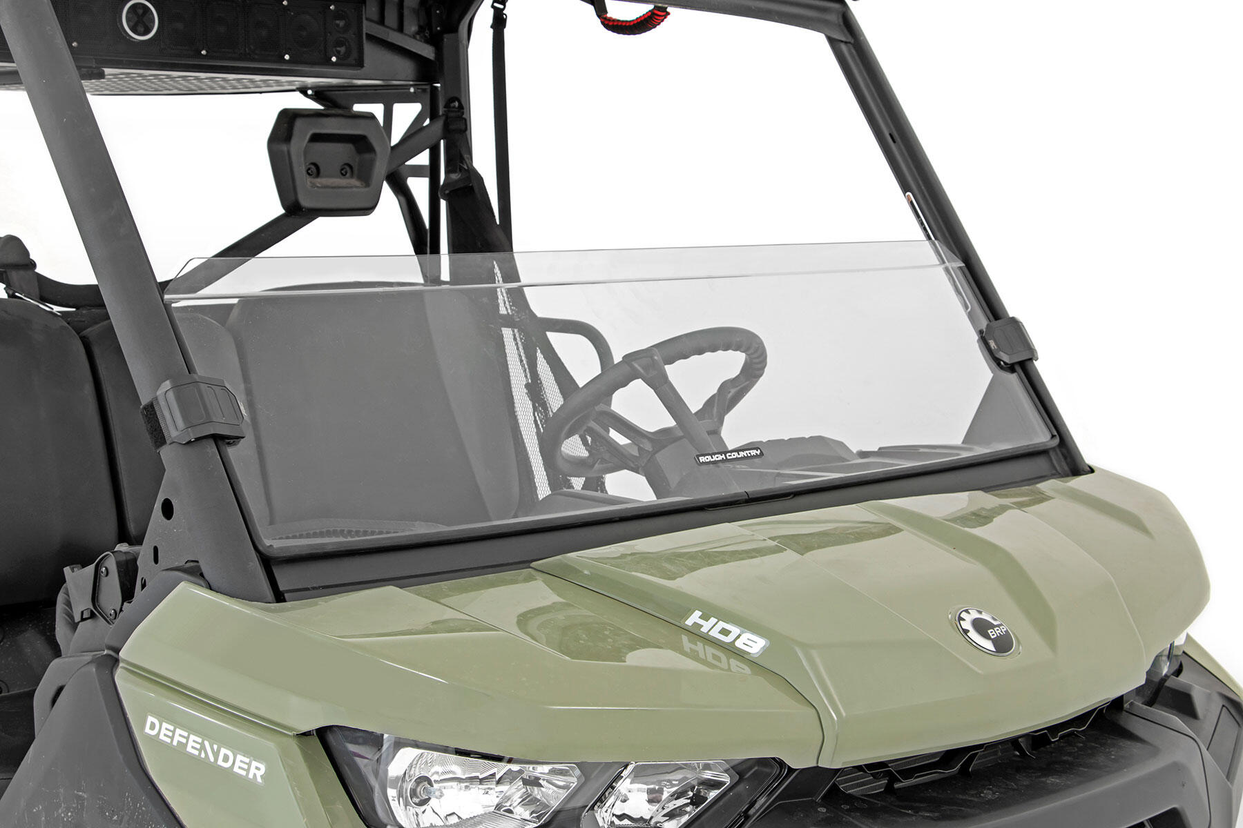 Photo of Rough Country Can-Am Defender HD 5/HD 8 Scratch Resistant Half Windshield by Rough Country - Premium for UTVs / Side by Sides
