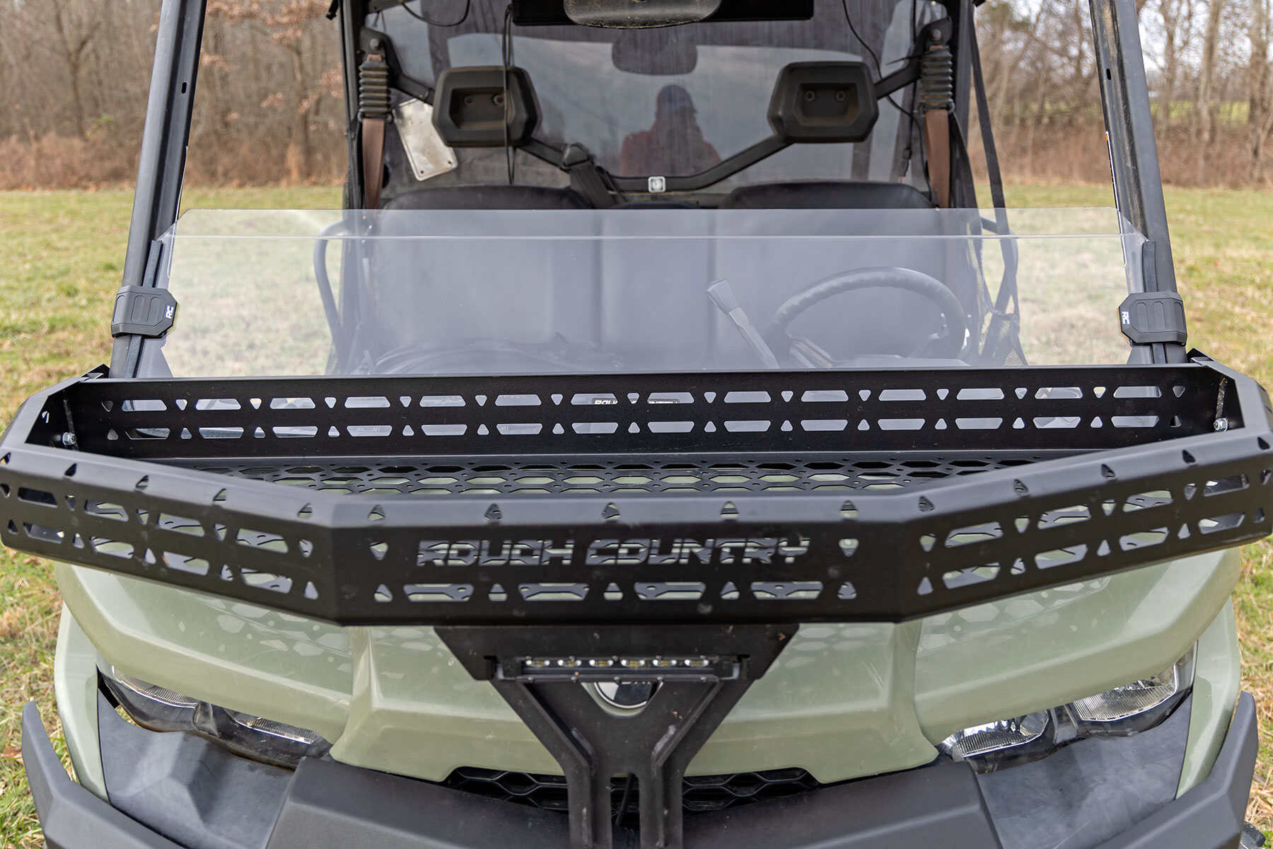 Photo of Rough Country Can-Am Defender HD 5/HD 8 Scratch Resistant Half Windshield by Rough Country - Premium for UTVs / Side by Sides