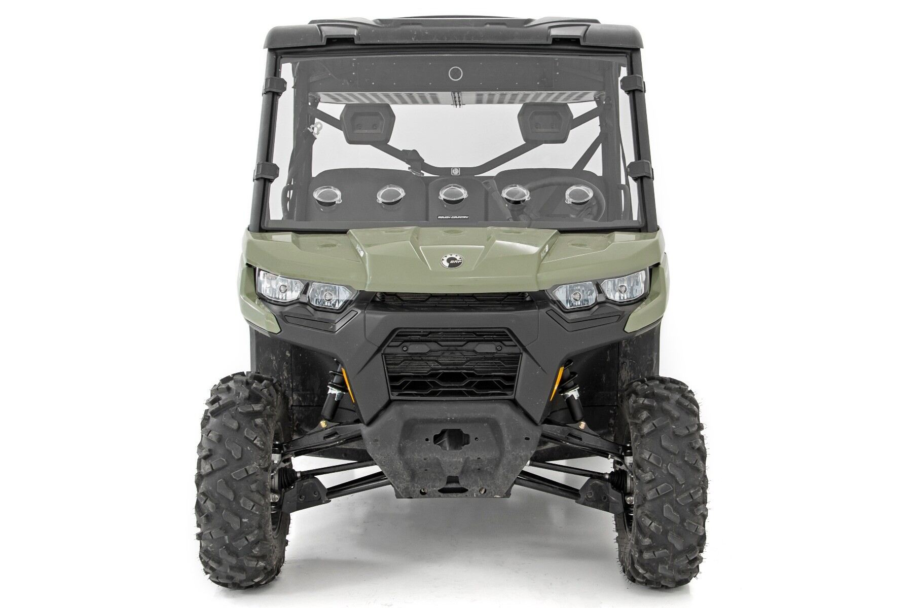 Photo of Rough Country Can-Am Defender Scratch Resistant Vented Full Windshield by Rough Country - Premium for UTVs / Side by Sides