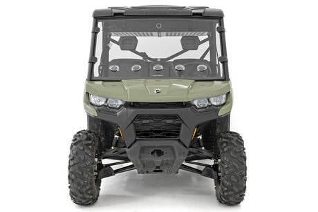 Photo of Rough Country Can-Am Defender Scratch Resistant Vented Full Windshield by Rough Country - Premium for UTVs / Side by Sides