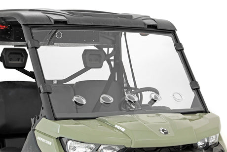 Photo of Rough Country Can-Am Defender Scratch Resistant Vented Full Windshield by Rough Country - Premium for UTVs / Side by Sides