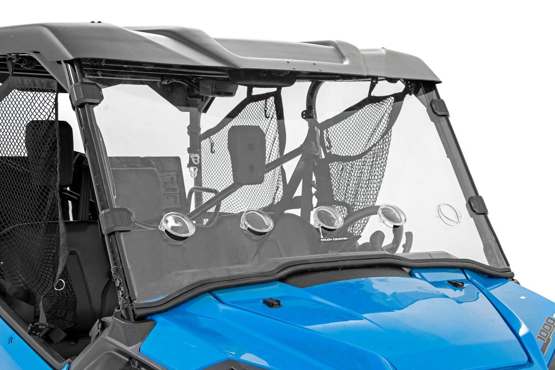 Photo of Rough Country Honda Pioneer 1000 Scratch Resistant Vented Full Windshield by Rough Country - Premium for UTVs / Side by Sides