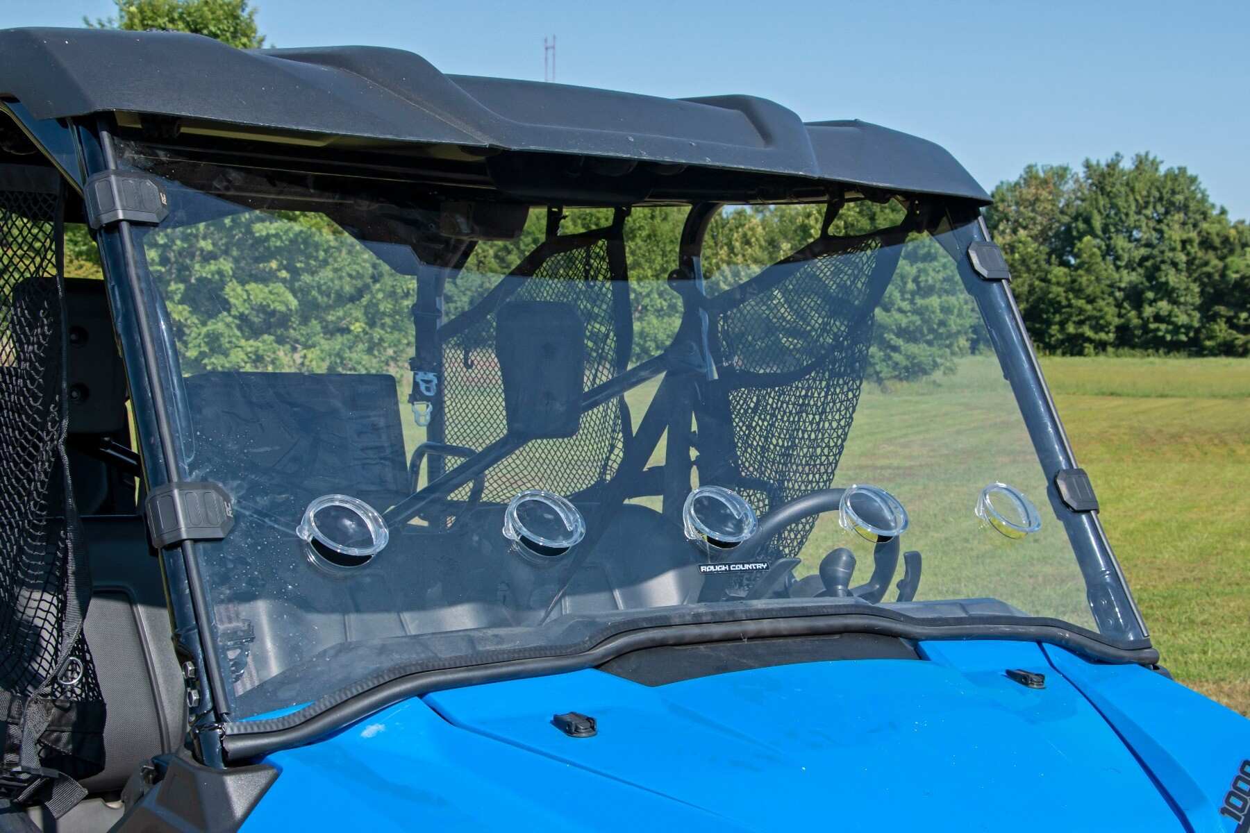 Photo of Rough Country Honda Pioneer 1000 Scratch Resistant Vented Full Windshield by Rough Country - Premium for UTVs / Side by Sides