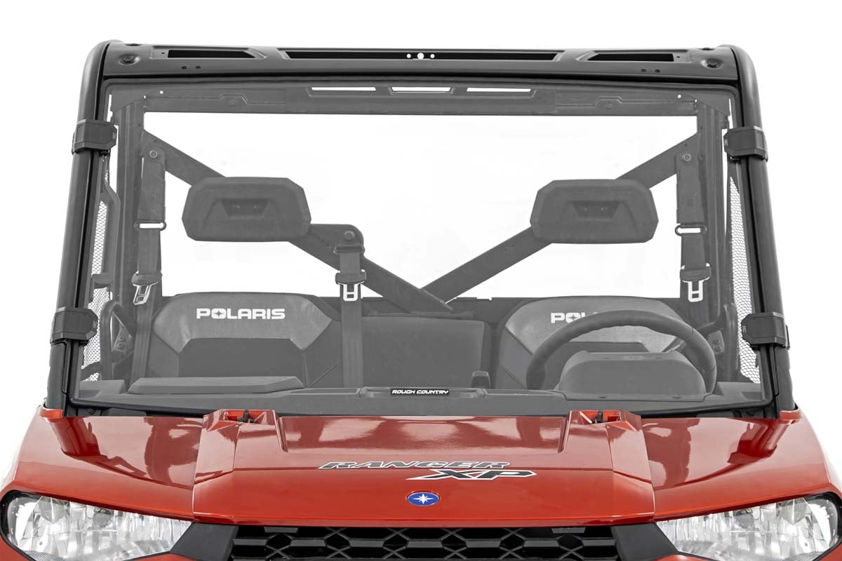 Photo of Rough Country Polaris Ranger 1000 Scratch Resistant Full Windshield by Rough Country - Premium for UTVs / Side by Sides