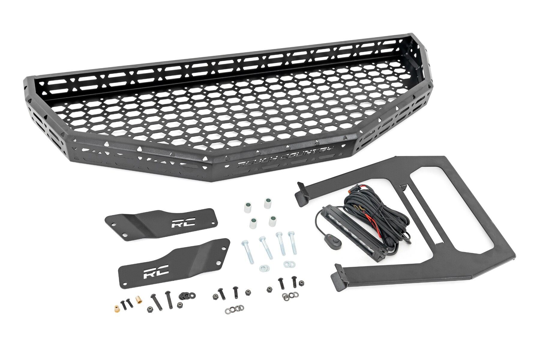 Photo of Rough Country Polaris Ranger XP 900/1000 6" Black Slimline Front Cargo Rack by Rough Country - Premium for UTVs / Side by Sides
