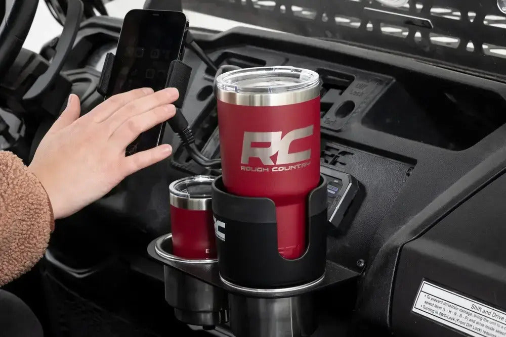 Photo of Rough Country 2-in-1 Expandable Cup and Phone Holder by Rough Country - Premium for UTVs / Side by Sides