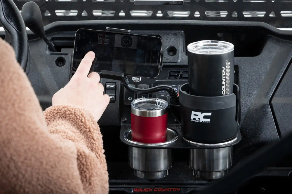 Photo of Rough Country 2-in-1 Expandable Cup and Phone Holder by Rough Country - Premium for UTVs / Side by Sides