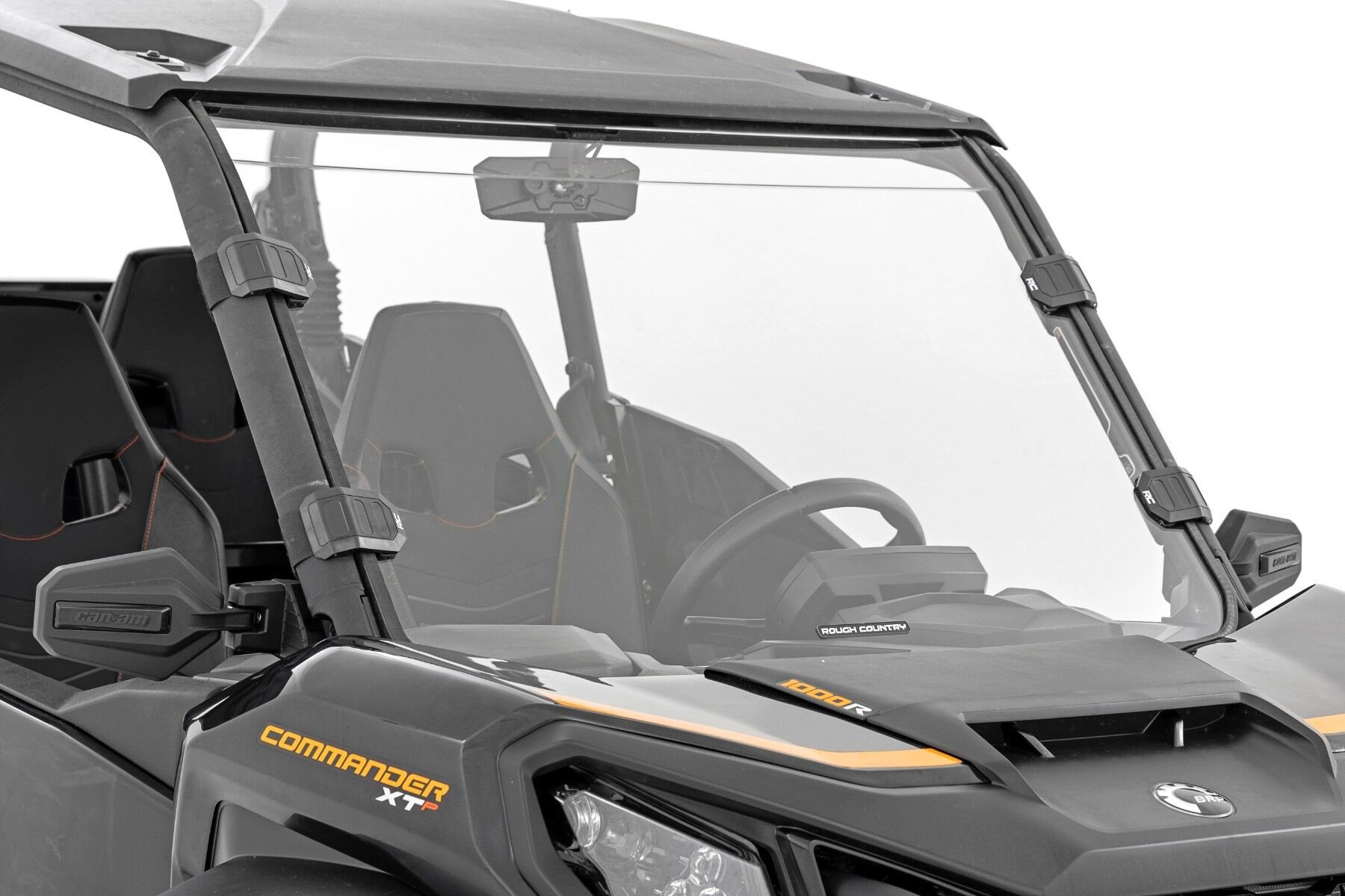 Photo of Rough Country Can-Am Commander 1000 R Scratch Resistant Full Windshield by Rough Country - Premium for UTVs / Side by Sides