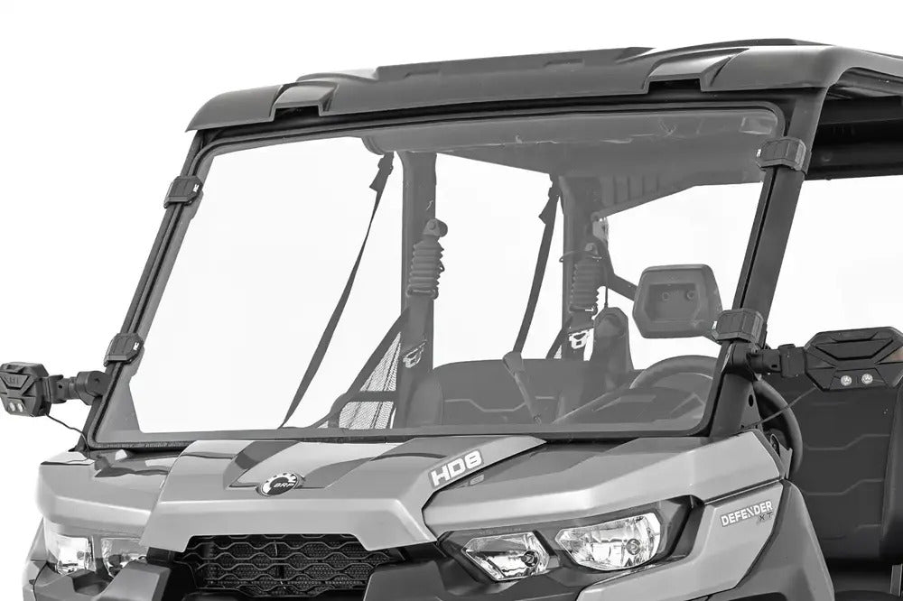 Photo of Rough Country Can-Am Defender HD 8/HD 9 Scratch Resistant Full Windshield by Rough Country - Premium for UTVs / Side by Sides
