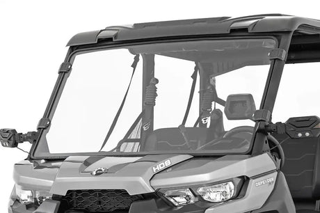 Photo of Rough Country Can-Am Defender HD 8/HD 9 Scratch Resistant Full Windshield by Rough Country - Premium for UTVs / Side by Sides