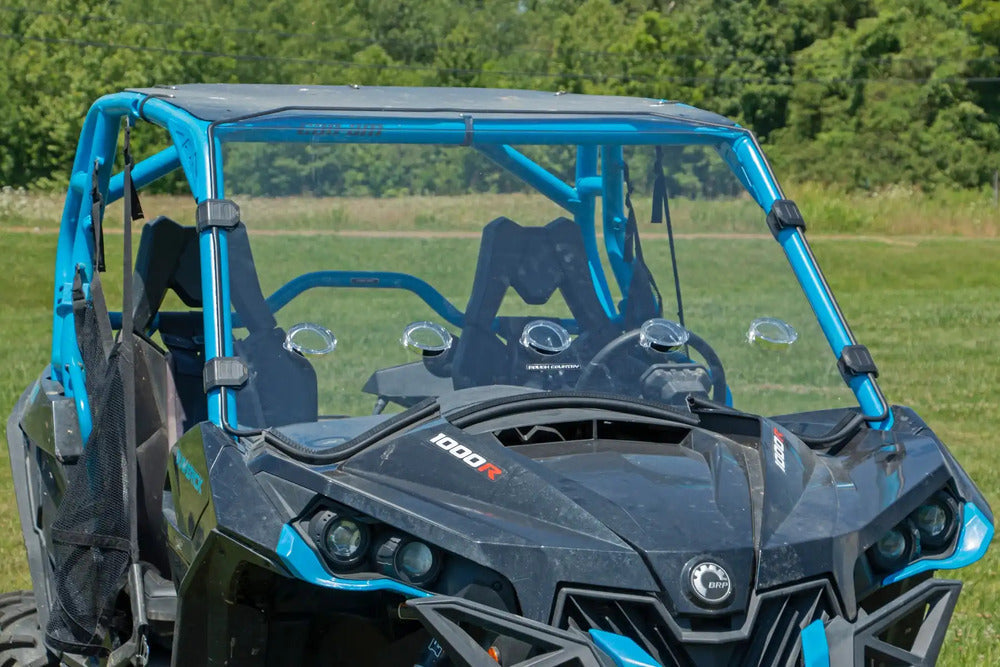 Photo of Rough Country Can-Am Maverick Scratch Resistant Vented Full Windshield by Rough Country - Premium for UTVs / Side by Sides