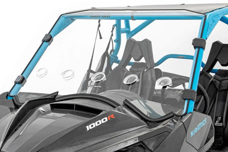 Photo of Rough Country Can-Am Maverick Scratch Resistant Vented Full Windshield by Rough Country - Premium for UTVs / Side by Sides
