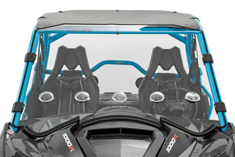 Photo of Rough Country Can-Am Maverick Scratch Resistant Vented Full Windshield by Rough Country - Premium for UTVs / Side by Sides