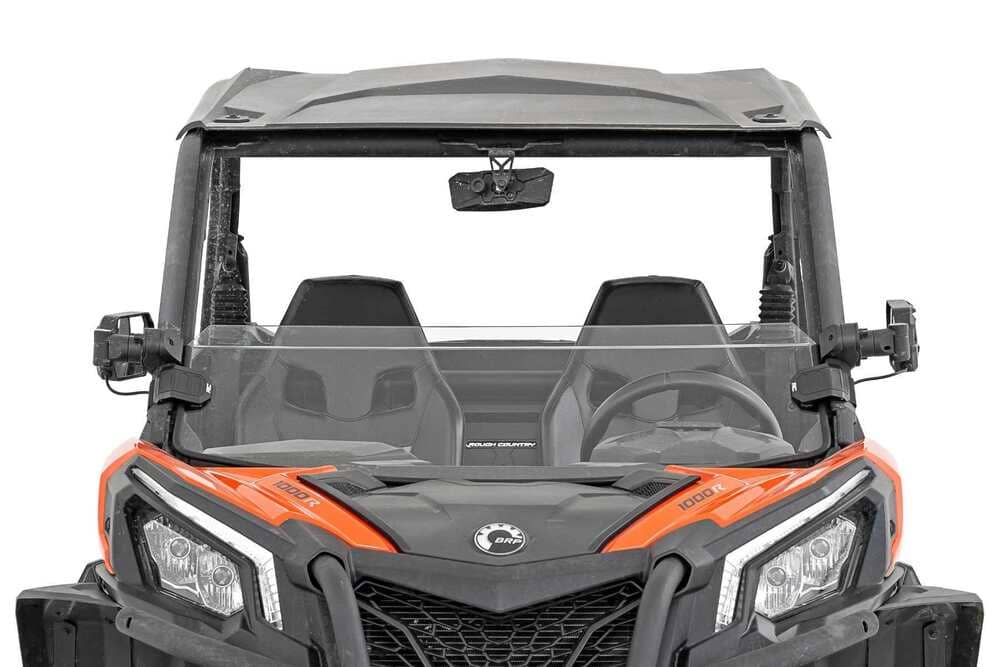 Photo of Rough Country Can-Am Maverick Sport Scratch Resistant Half Windshield by Rough Country - Premium for UTVs / Side by Sides
