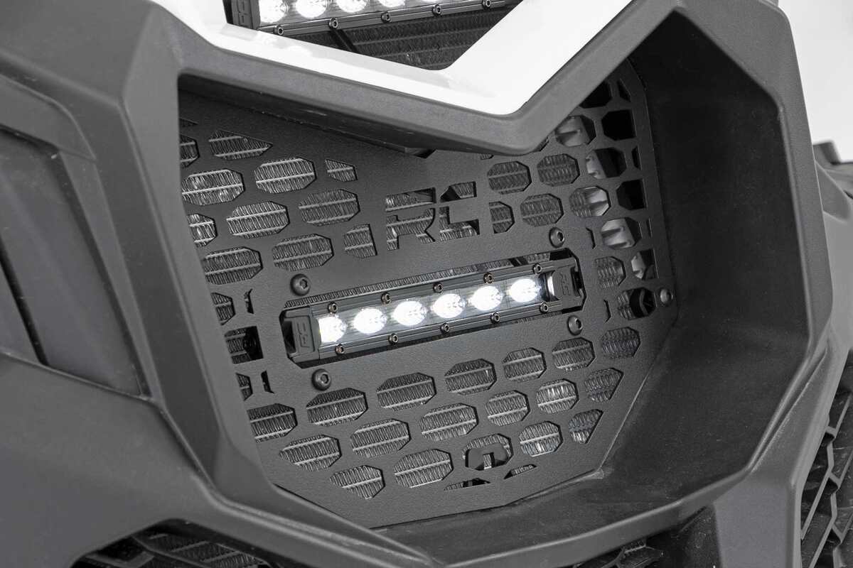 Photo of Rough Country Can-Am Maverick X3 Black Slimline 6" Grille Mount LED Light Kit by Rough Country - Premium for UTVs / Side by Sides