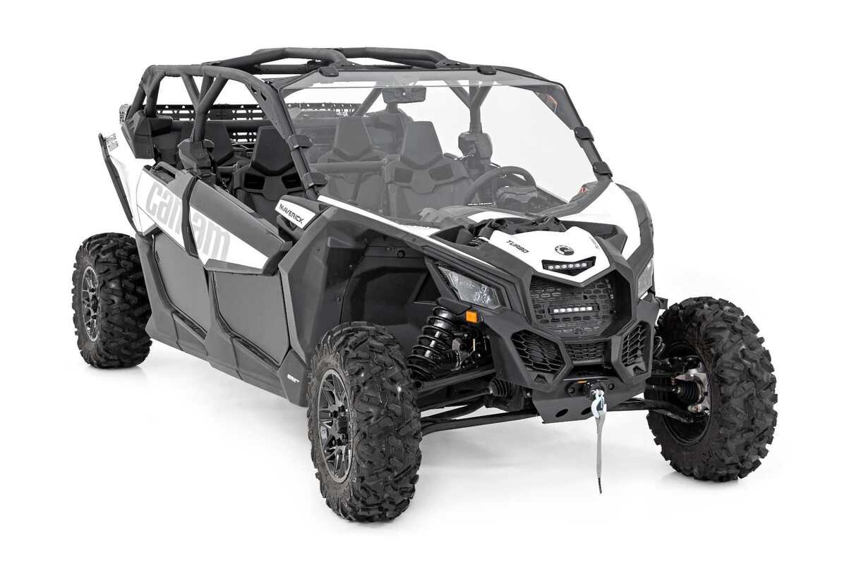 Photo of Rough Country Can-Am Maverick X3 Black Slimline 6" Grille Mount LED Light Kit by Rough Country - Premium for UTVs / Side by Sides