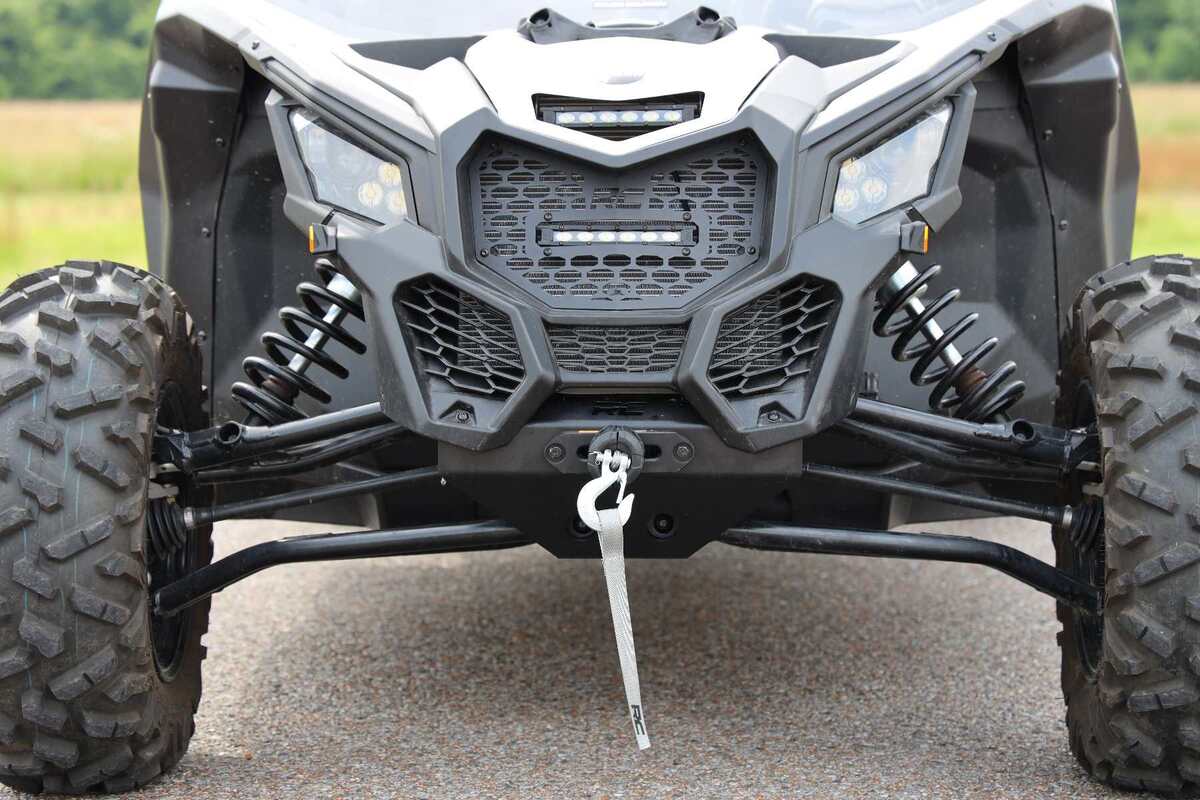 Photo of Rough Country Can-Am Maverick X3 Black Slimline 6" Grille Mount LED Light Kit by Rough Country - Premium for UTVs / Side by Sides