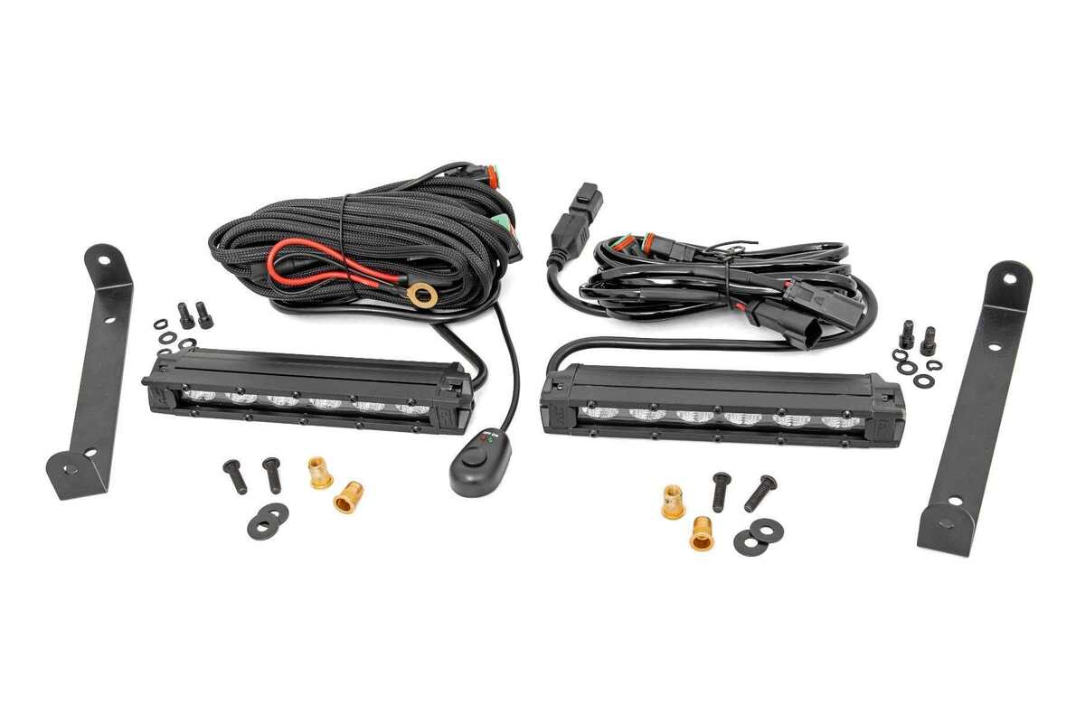 Photo of Rough Country Can-Am Maverick X3 Black Slimline Pair 6" Tail Mount LED Light Kit by Rough Country - Premium for UTVs / Side by Sides