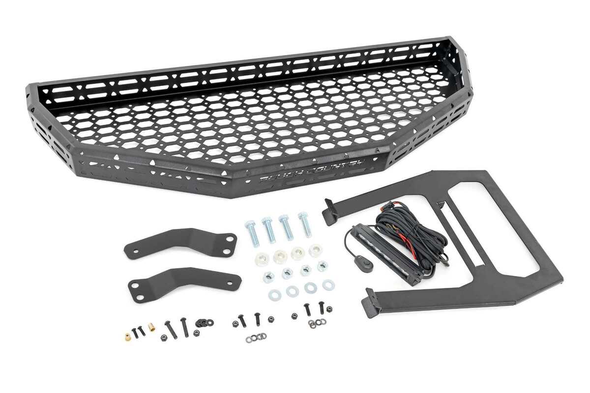 Photo of Rough Country Honda Pioneer Front Cargo Rack with Black Series 6" Slimline LED Light Bar by Rough Country - Premium for UTVs / Side by Sides