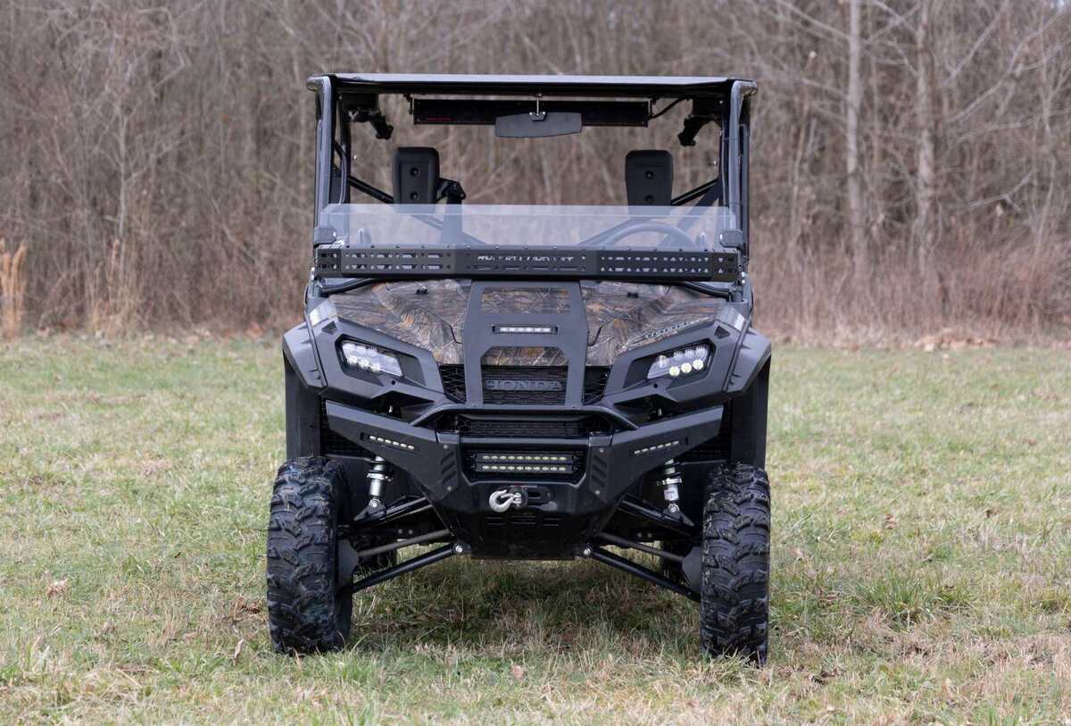 Photo of Rough Country Honda Pioneer Front Cargo Rack with Black Series 6" Slimline LED Light Bar by Rough Country - Premium for UTVs / Side by Sides