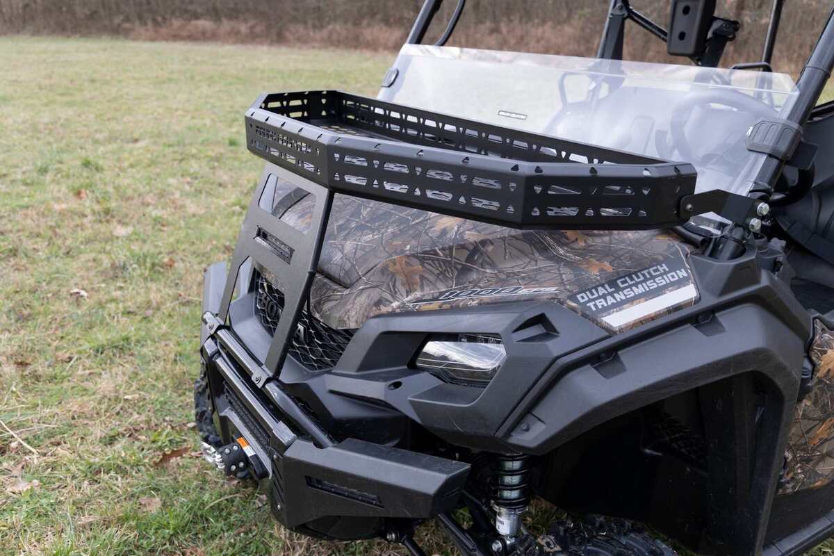 Photo of Rough Country Honda Pioneer Front Cargo Rack with Black Series 6" Slimline LED Light Bar by Rough Country - Premium for UTVs / Side by Sides