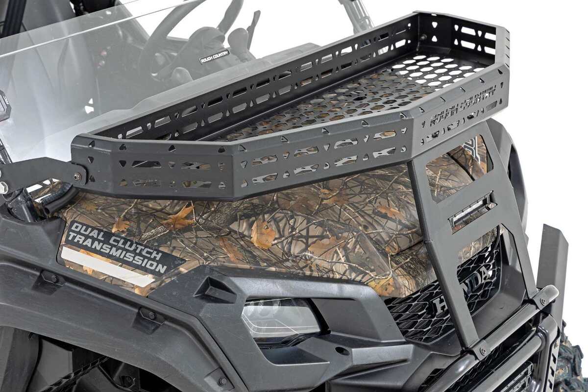 Photo of Rough Country Honda Pioneer Front Cargo Rack with Black Series 6" Slimline LED Light Bar by Rough Country - Premium for UTVs / Side by Sides