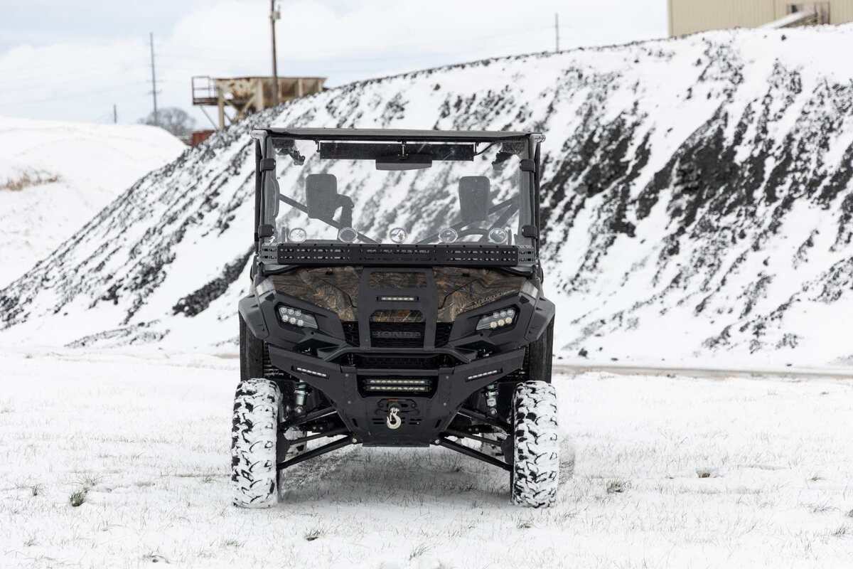 Photo of Rough Country Honda Pioneer Front Cargo Rack with Black Series 6" Slimline LED Light Bar by Rough Country - Premium for UTVs / Side by Sides