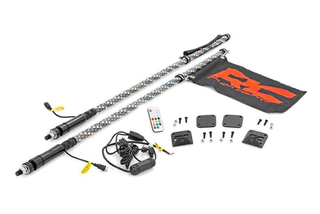 Photo of Rough Country Honda Talon 1000 4' Multl-Color LED Bed Whip Mount Pair by Rough Country - Premium for UTVs / Side by Sides