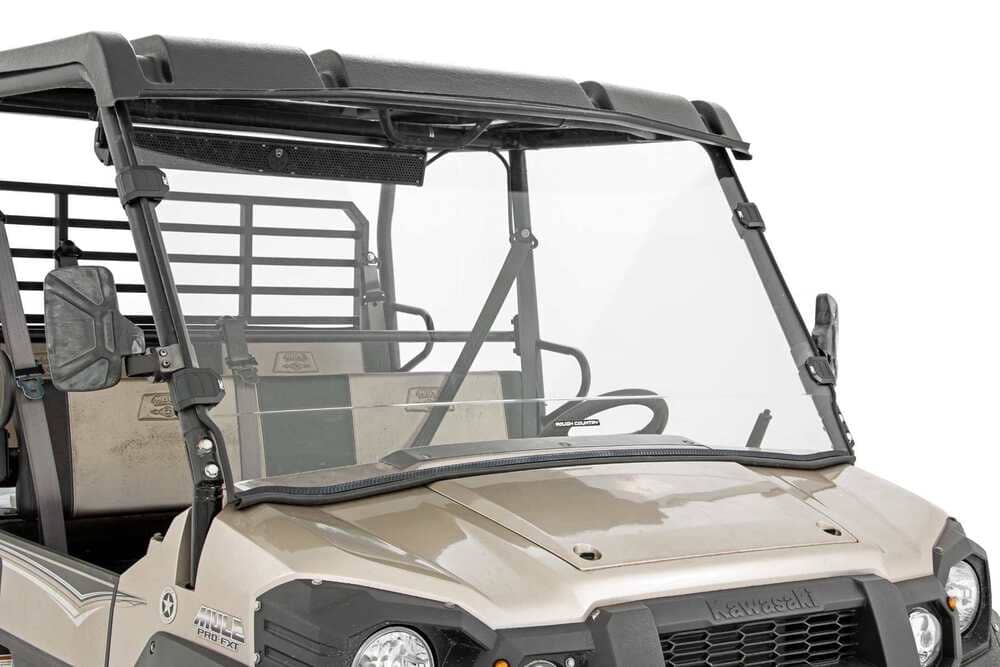 Photo of Rough Country Kawasaki Mule Scratch Resistant Full Windshield by Rough Country - Premium for UTVs / Side by Sides