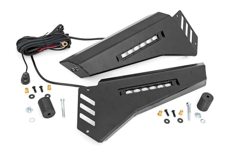 Photo of Rough Country Polaris Ranger 1000 6" Black Slimline LED Pair Bumper Wings by Rough Country - Premium for UTVs / Side by Sides