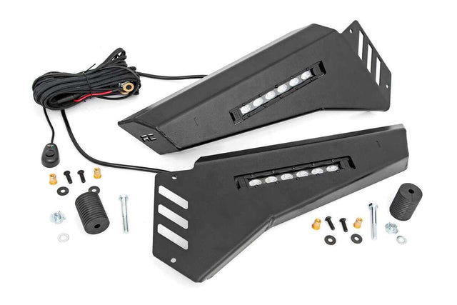 Photo of Rough Country Polaris Ranger 1000 6" Black Slimline LED Pair Bumper Wings by Rough Country - Premium for UTVs / Side by Sides