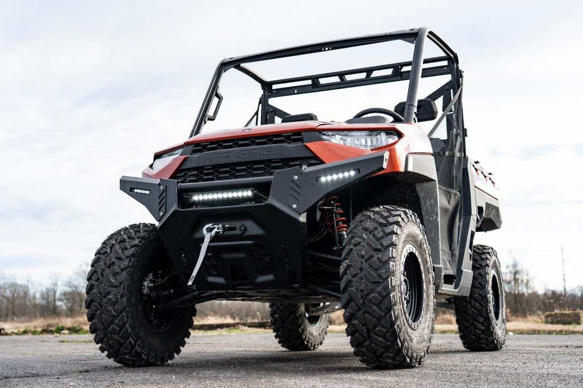 Photo of Rough Country Polaris Ranger 1000 6" Black Slimline LED Pair Bumper Wings by Rough Country - Premium for UTVs / Side by Sides