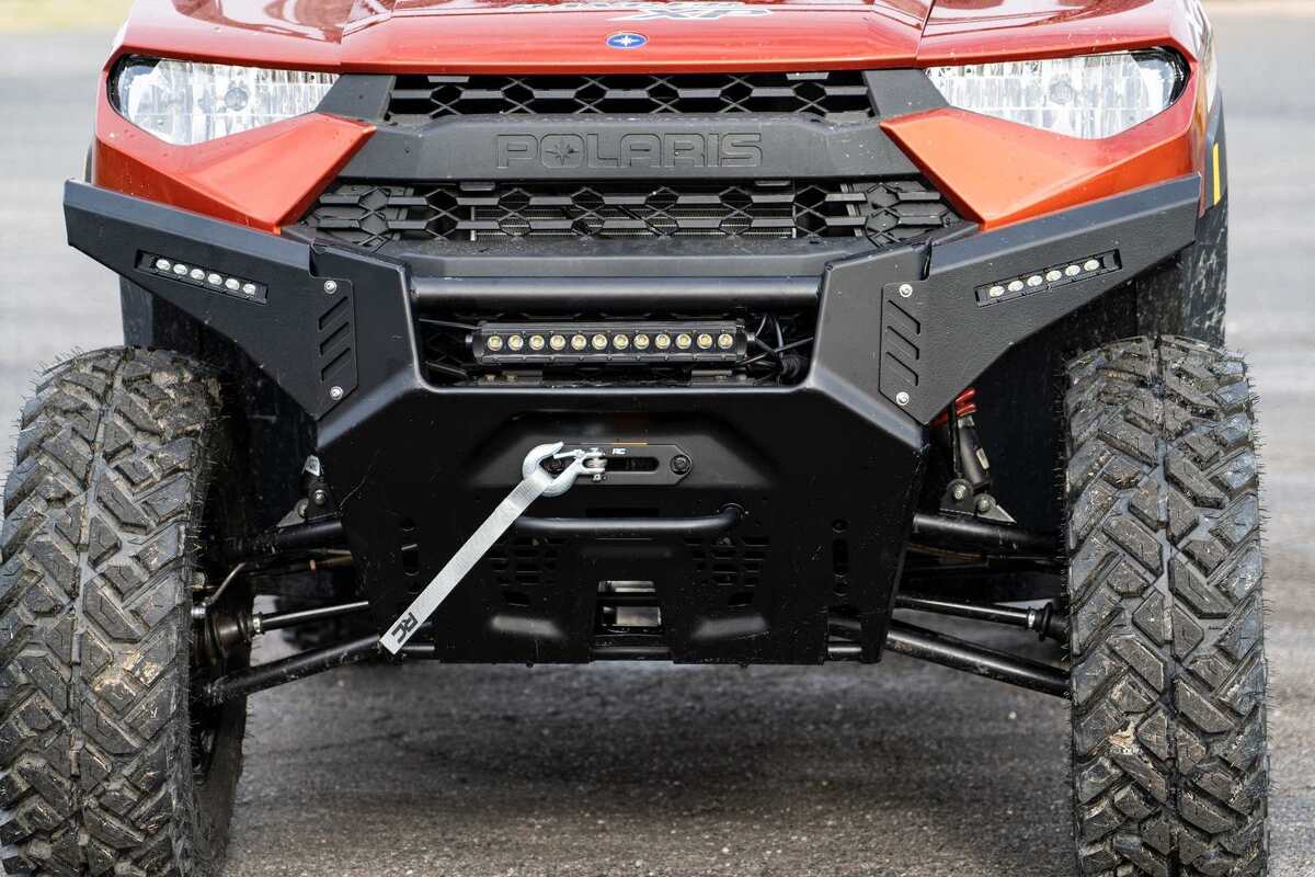 Photo of Rough Country Polaris Ranger 1000 6" Black Slimline LED Pair Bumper Wings by Rough Country - Premium for UTVs / Side by Sides