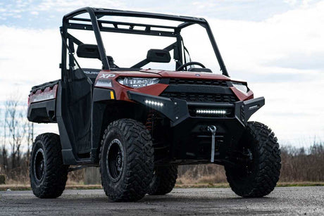 Photo of Rough Country Polaris Ranger 1000 6" Black Slimline LED Pair Bumper Wings by Rough Country - Premium for UTVs / Side by Sides