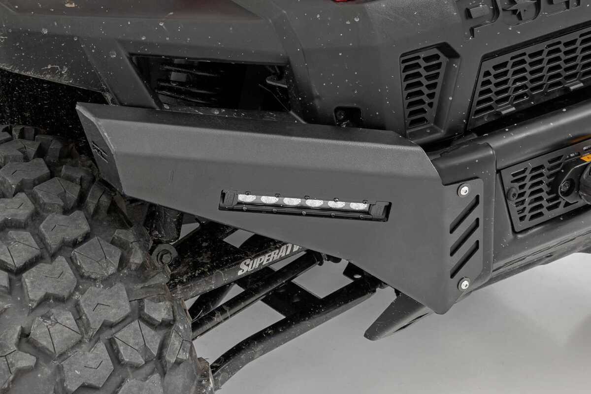 Photo of Rough Country Polaris Ranger 1000 6" Black Slimline LED Pair Bumper Wings by Rough Country - Premium for UTVs / Side by Sides