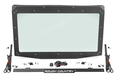 Photo of Rough Country Polaris Ranger 1000/ XP 1000 Electric Tilt Glass Windshield by Rough Country - Premium for UTVs / Side by Sides