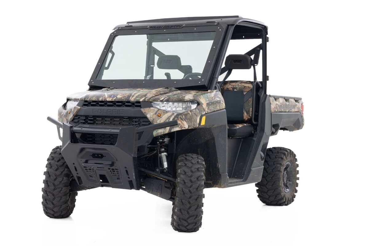 Photo of Rough Country Polaris Ranger 1000/ XP 1000 Electric Tilt Glass Windshield by Rough Country - Premium for UTVs / Side by Sides