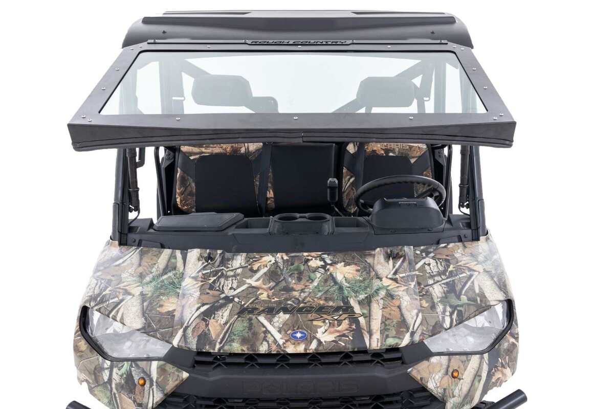 Photo of Rough Country Polaris Ranger 1000/ XP 1000 Electric Tilt Glass Windshield by Rough Country - Premium for UTVs / Side by Sides