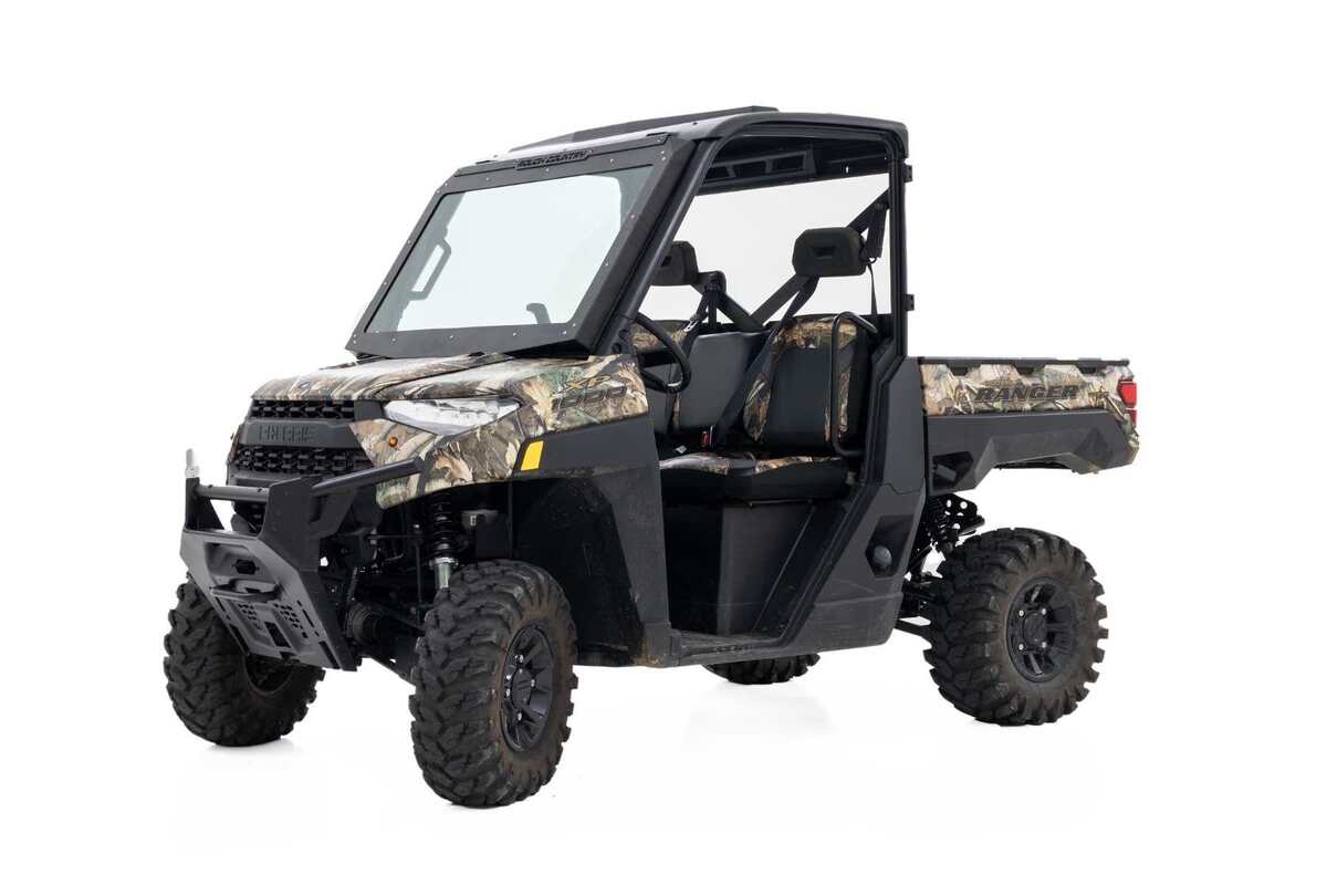 Photo of Rough Country Polaris Ranger 1000/ XP 1000 Electric Tilt Glass Windshield by Rough Country - Premium for UTVs / Side by Sides